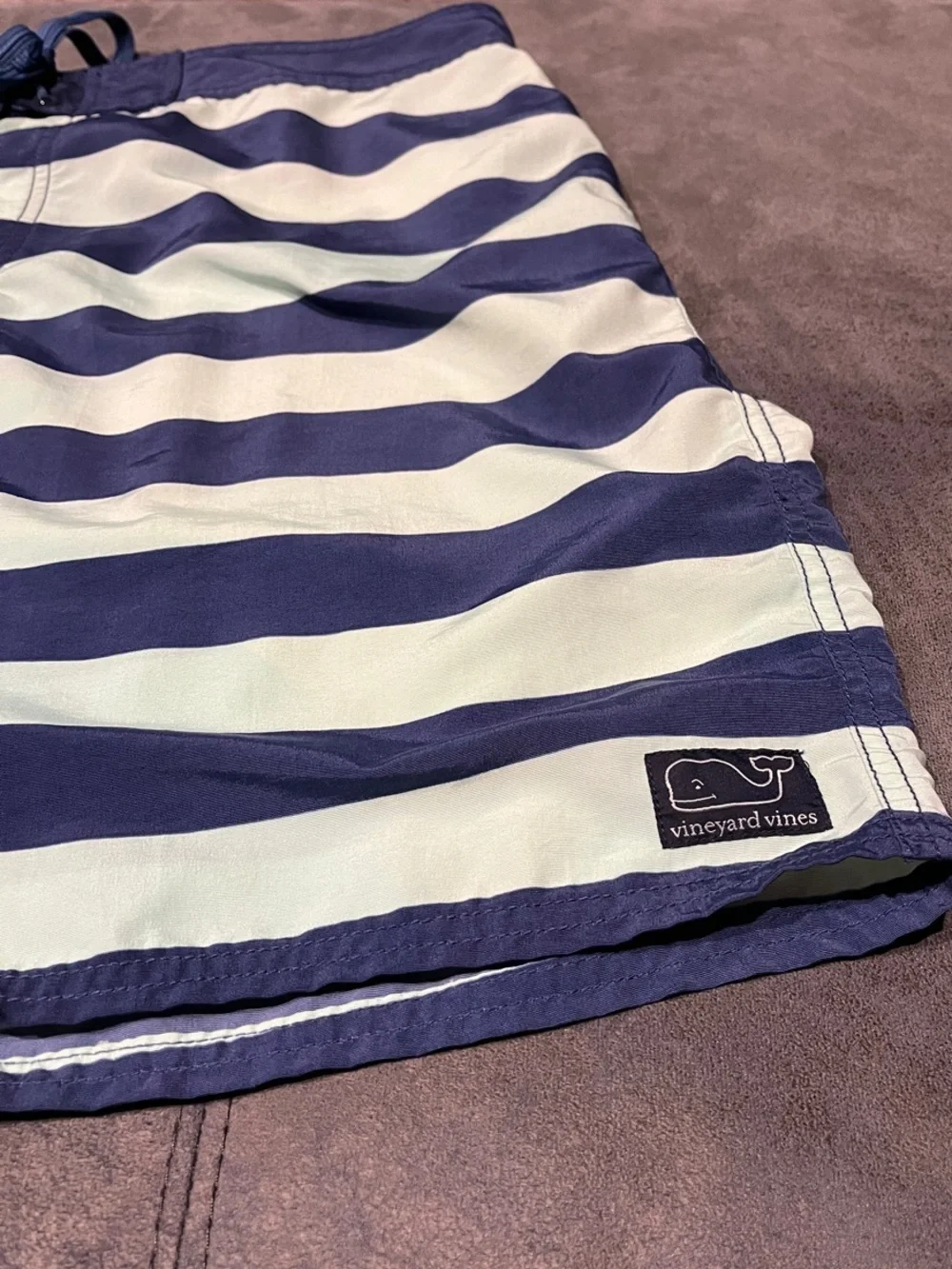Vineyard Vines Navy and Light Blue Horizontal Stripe Board Shorts